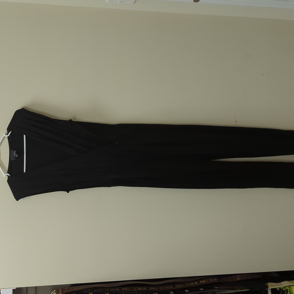 Black Jersey Pleated Jumpsuit
